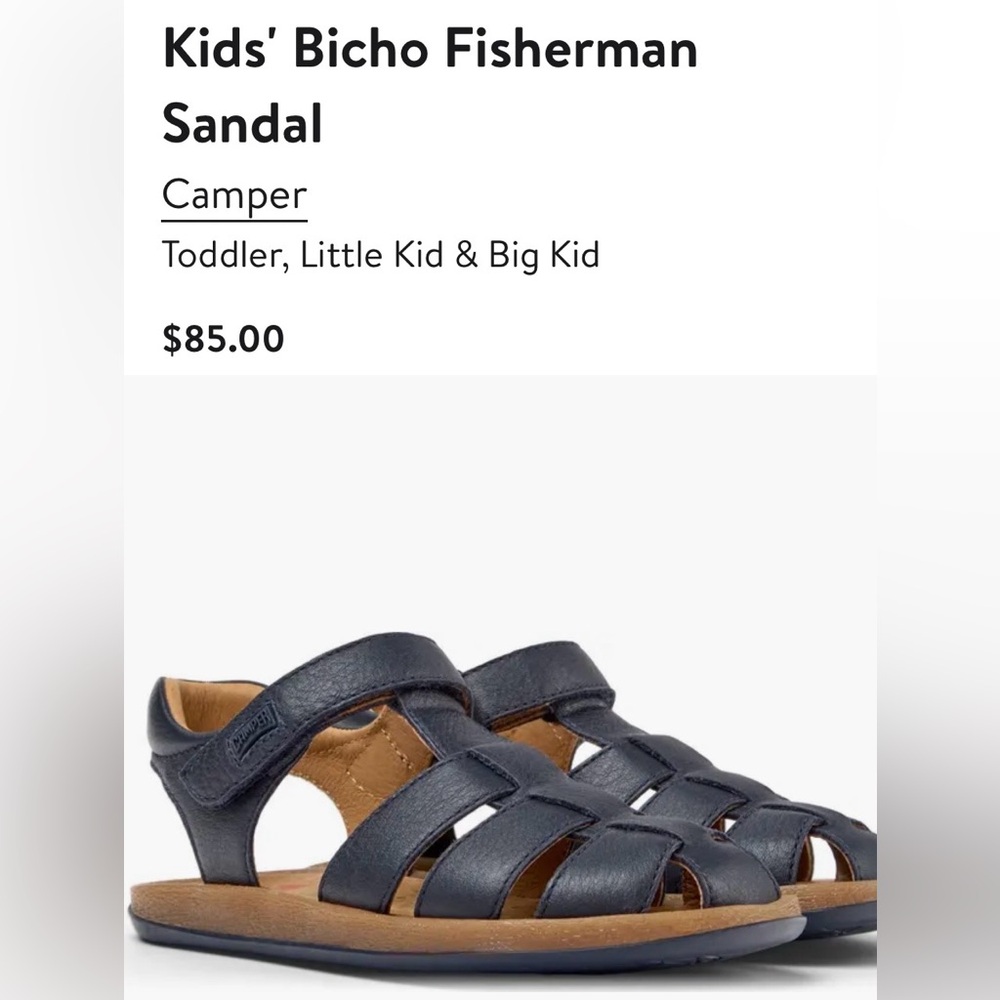 Camper Tan Kids Sandals 10.5 - Picture 10 of 10